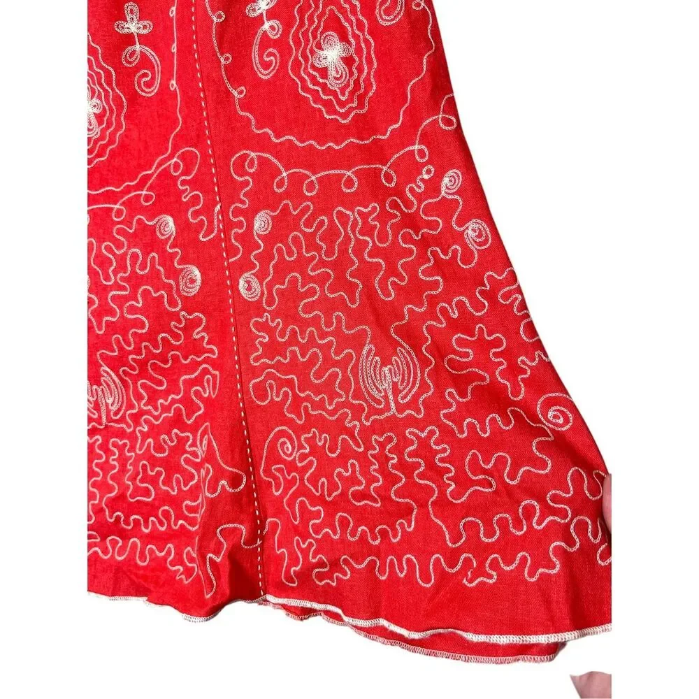 Heart Soul Y2K Embroidered Red Skirt‎ Size 13